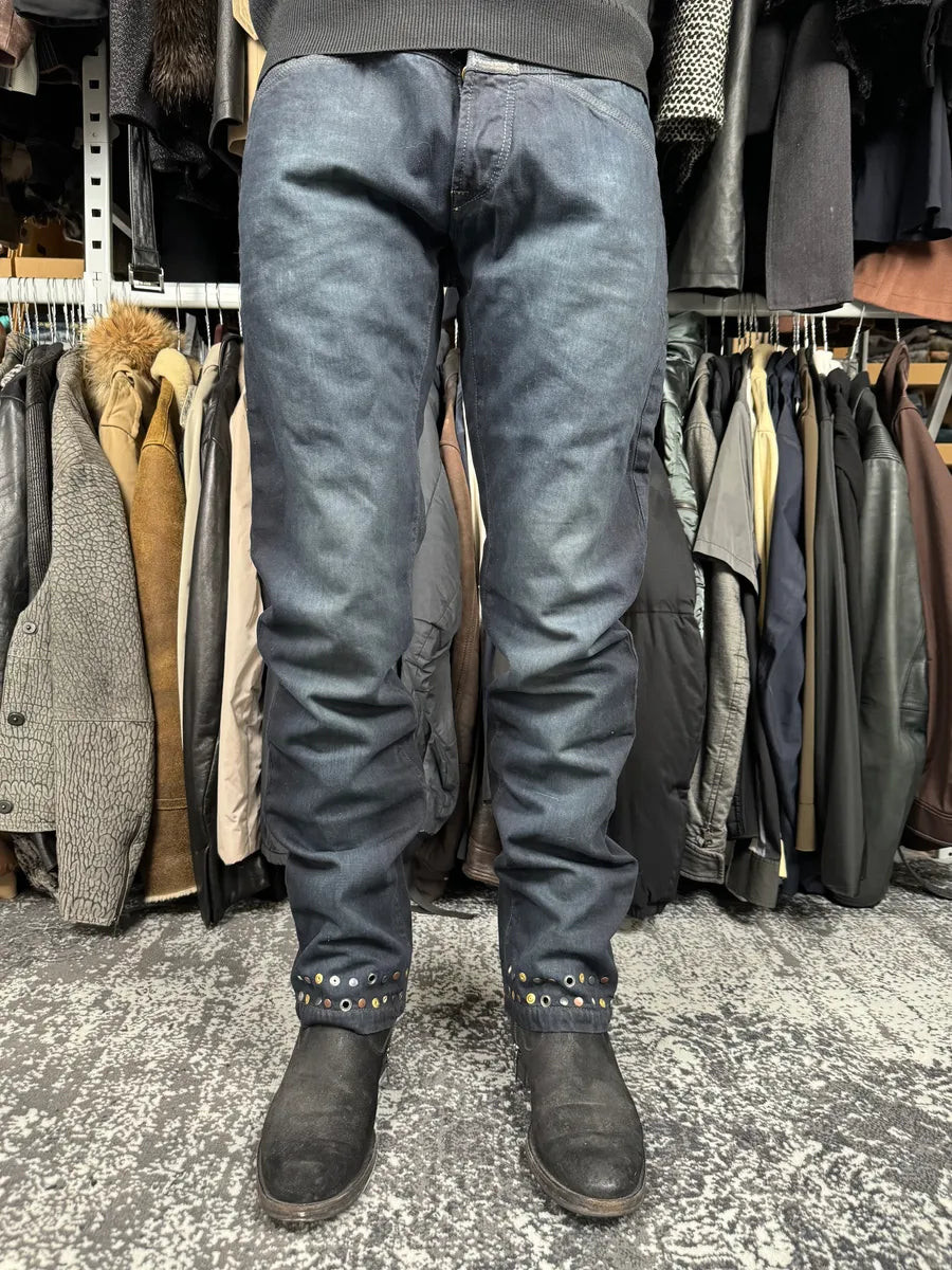SS2013 Marithé + François Girbaud Navy Blue Studded Denim Jeans NFqKgTS 1