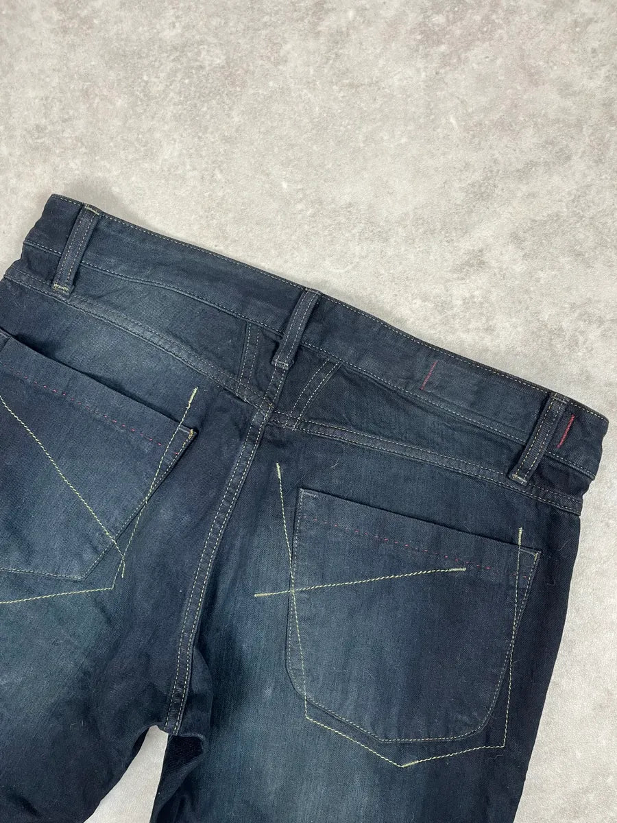 SS2013 Marithé + François Girbaud Navy Blue Studded Denim Jeans NFqKgTS 9