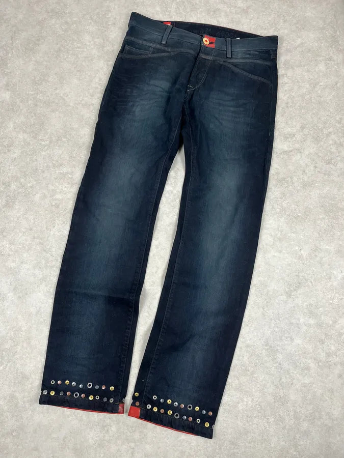 SS2013 Marithé + François Girbaud Navy Blue Studded Denim Jeans NFqKgTS 4