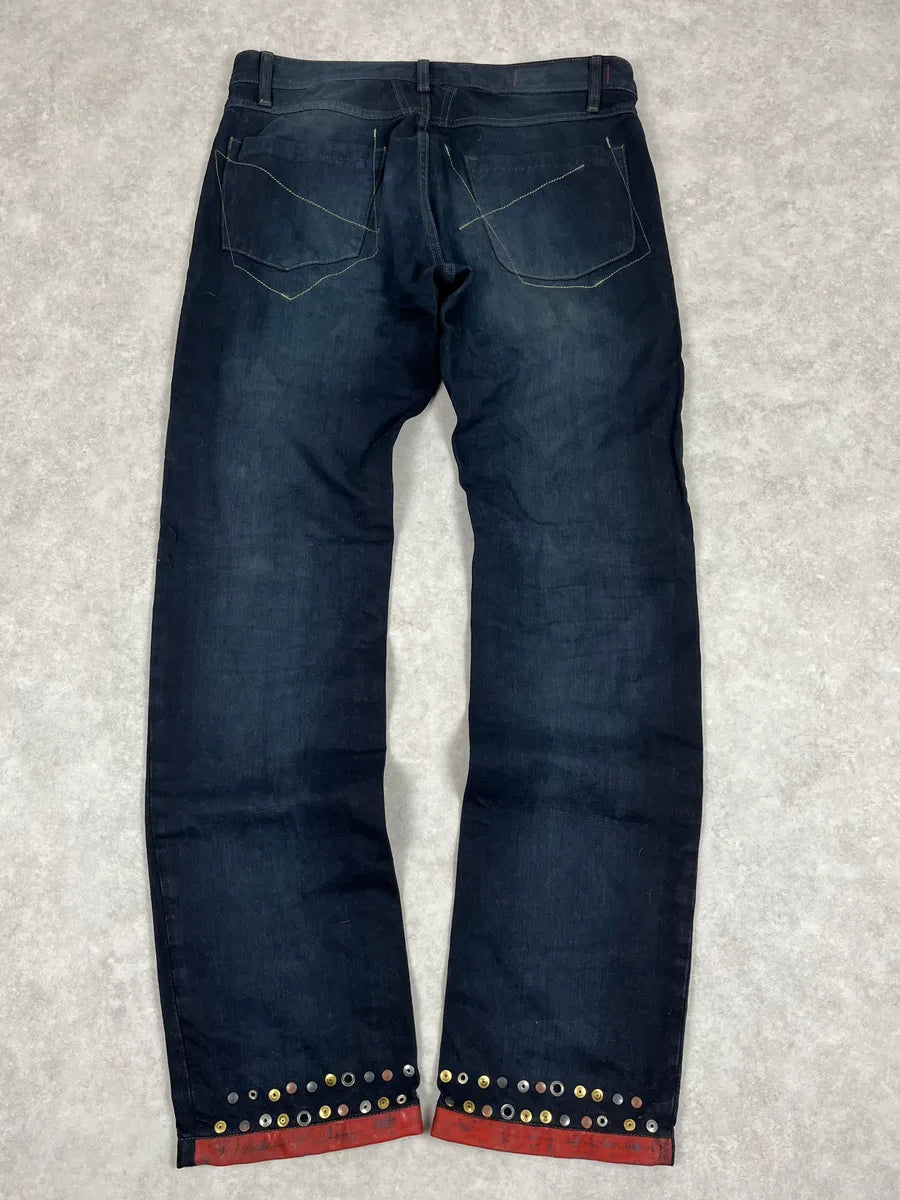 SS2013 Marithé + François Girbaud Navy Blue Studded Denim Jeans NFqKgTS 6