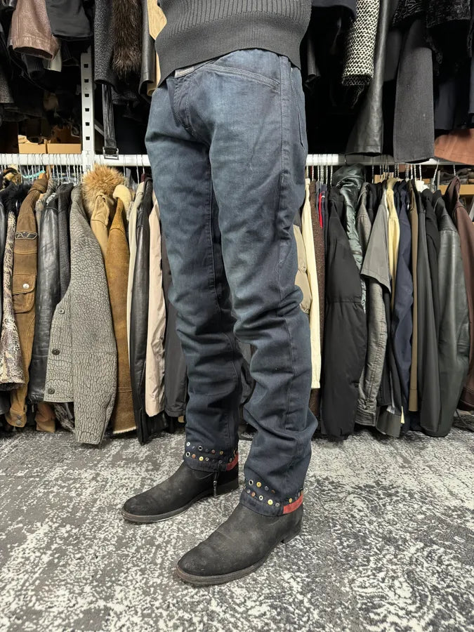 SS2013 Marithé + François Girbaud Navy Blue Studded Denim Jeans NFqKgTS 2