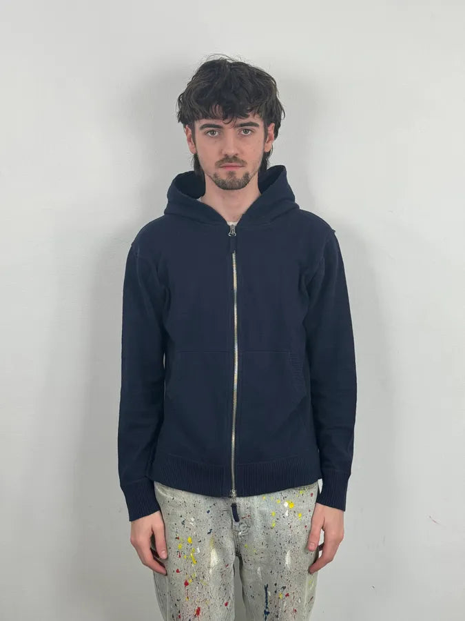 SS2013 Marithé + François Girbaud Navy Wool Zip-up Hoodie jNTqKHi 1