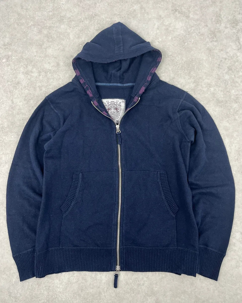 SS2013 Marithé + François Girbaud Navy Wool Zip-up Hoodie jNTqKHi 0