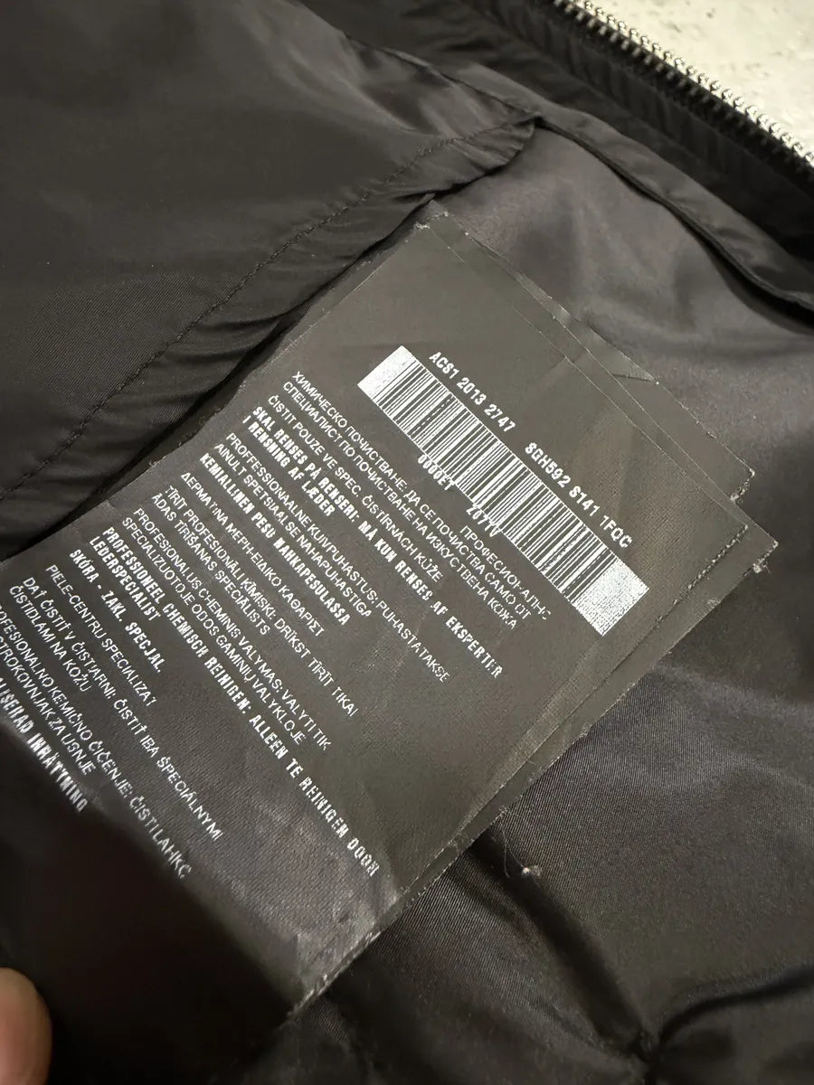 SS2013 Prada Black Hybrid Leather Nylon Jacket GZOFAwX 10