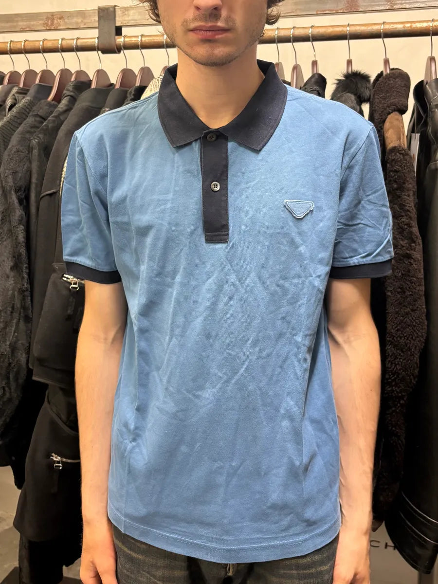 SS2013 Prada Blue Propaganda Polo Shirt (M) lODKGha 1