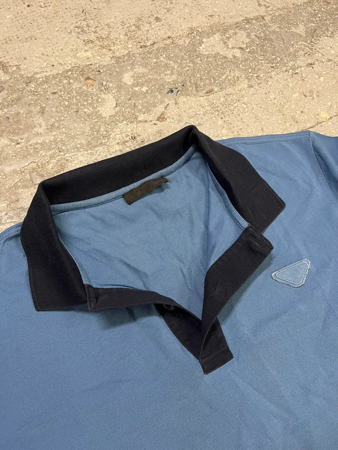 SS2013 Prada Blue Propaganda Polo Shirt (M) lODKGha 6