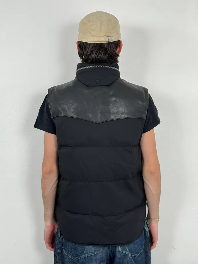 SS2013 Saint Laurent Black Sleeveless Puffer Leather Jacket by Hedi Slimane EzGgIgg 2