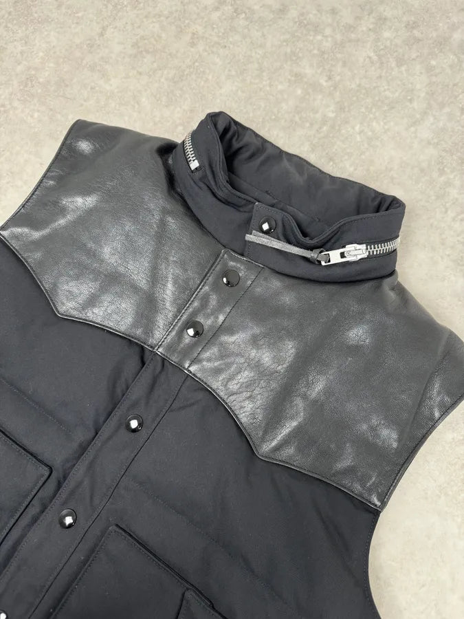 SS2013 Saint Laurent Black Sleeveless Puffer Leather Jacket by Hedi Slimane EzGgIgg 3