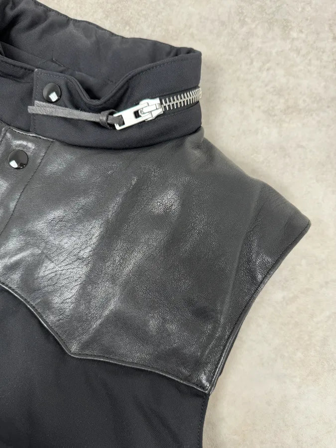 SS2013 Saint Laurent Black Sleeveless Puffer Leather Jacket by Hedi Slimane EzGgIgg 4