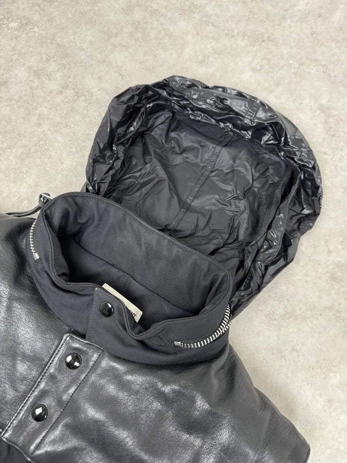 SS2013 Saint Laurent Black Sleeveless Puffer Leather Jacket by Hedi Slimane EzGgIgg 5