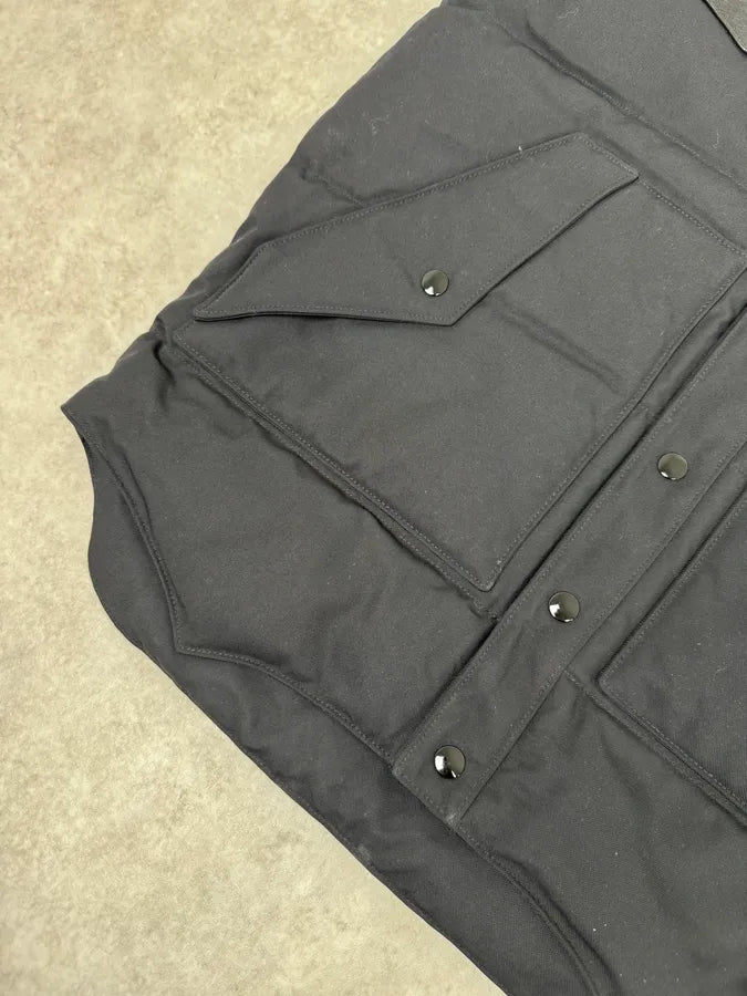 SS2013 Saint Laurent Black Sleeveless Puffer Leather Jacket by Hedi Slimane EzGgIgg 6