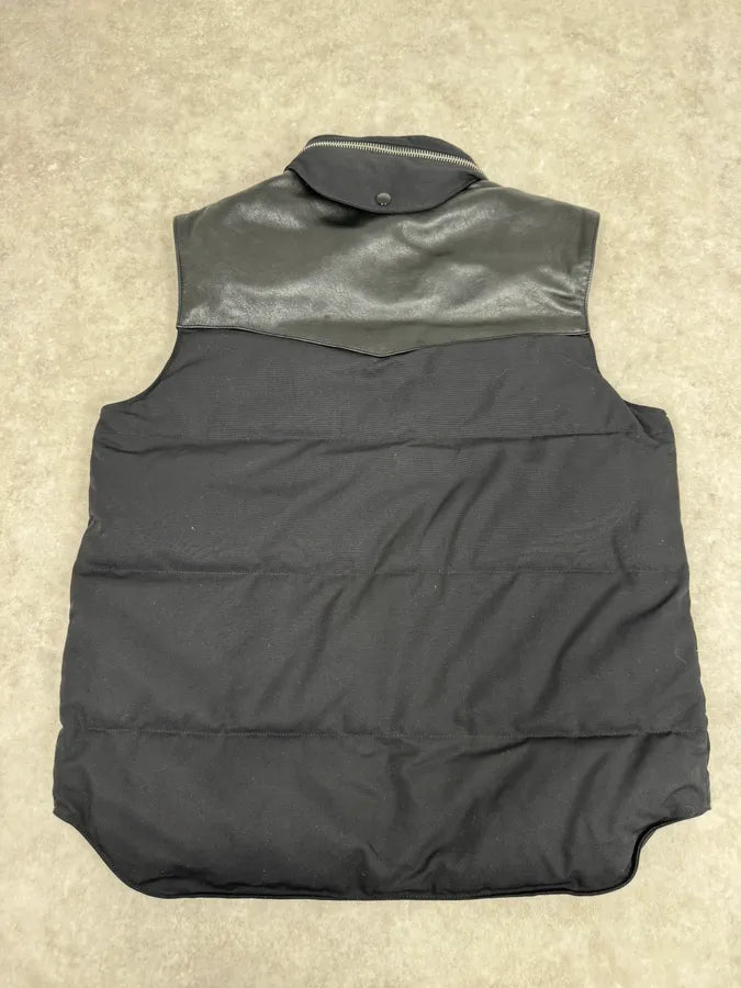 SS2013 Saint Laurent Black Sleeveless Puffer Leather Jacket by Hedi Slimane EzGgIgg 7