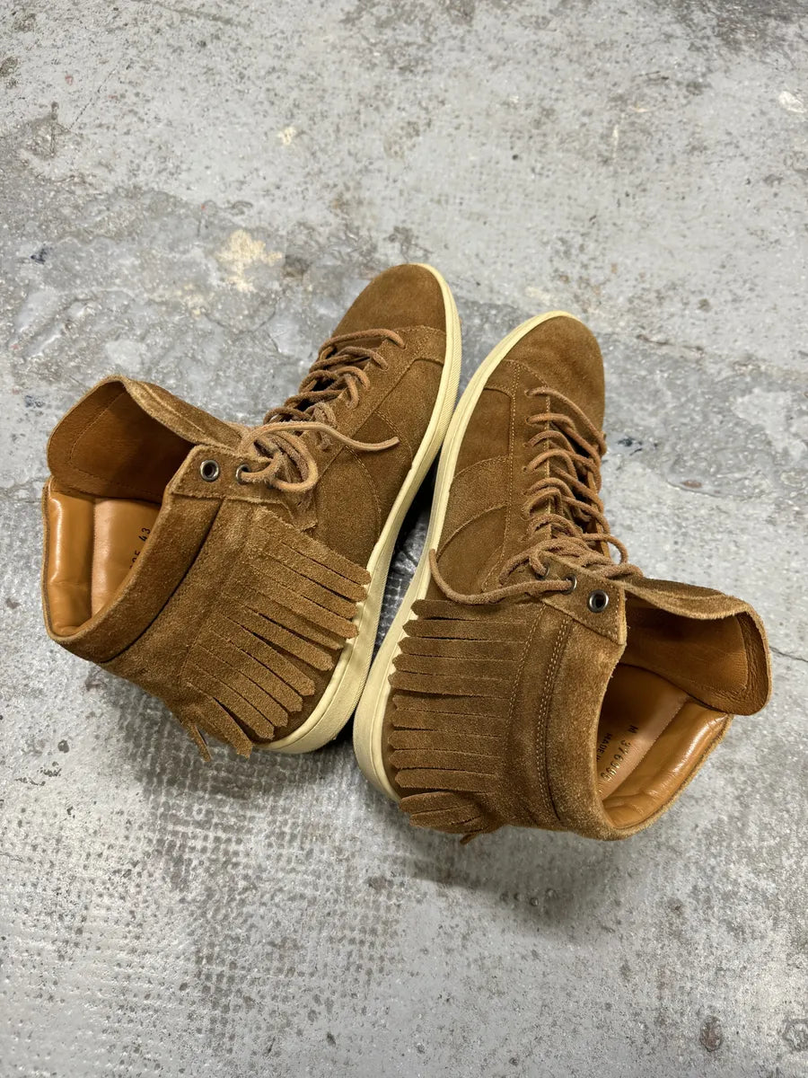 SS2013 Saint Laurent Paris Camel Suede Fringe Sneakers DkWcYJM 3