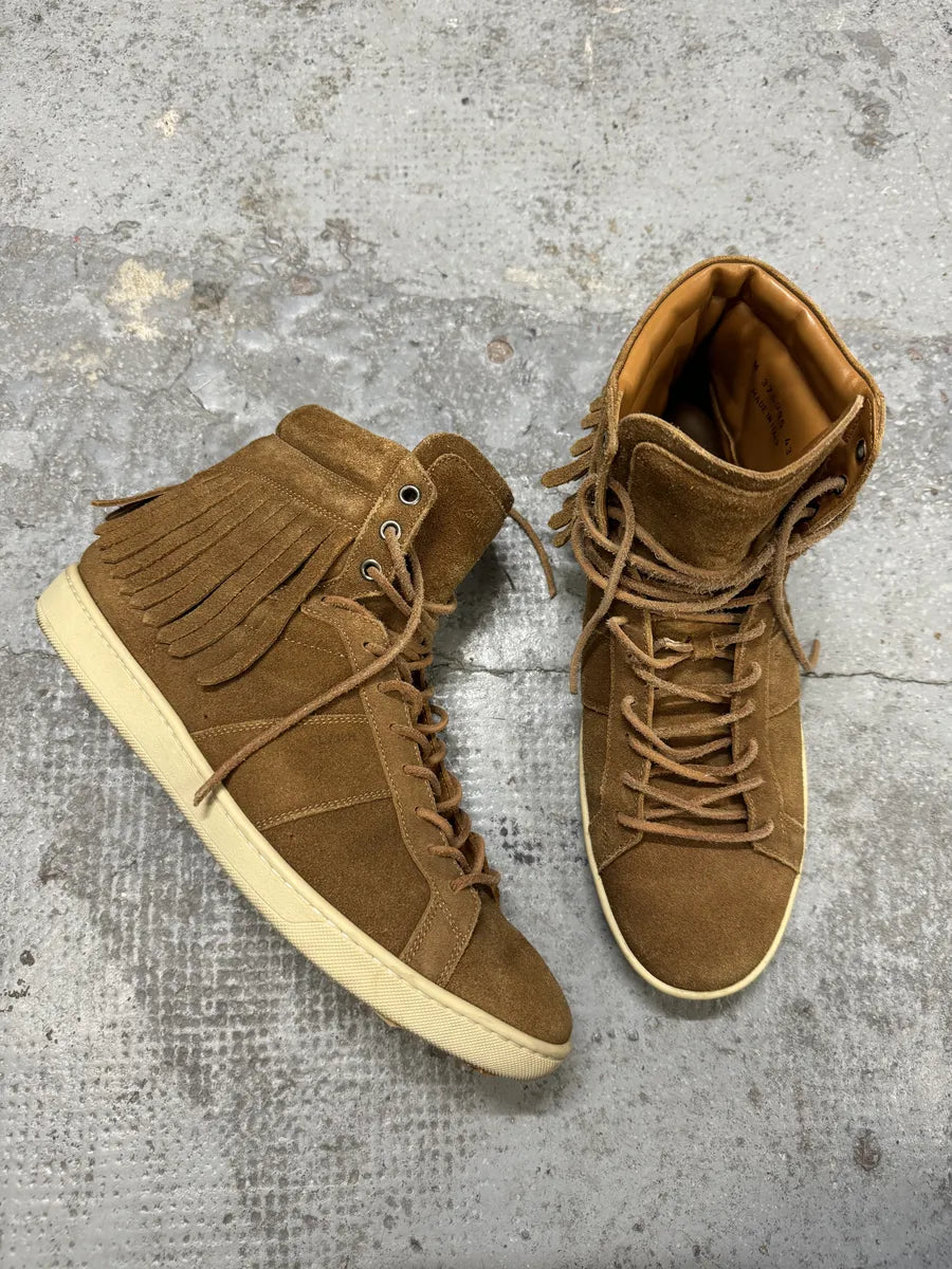 SS2013 Saint Laurent Paris Camel Suede Fringe Sneakers DkWcYJM 5