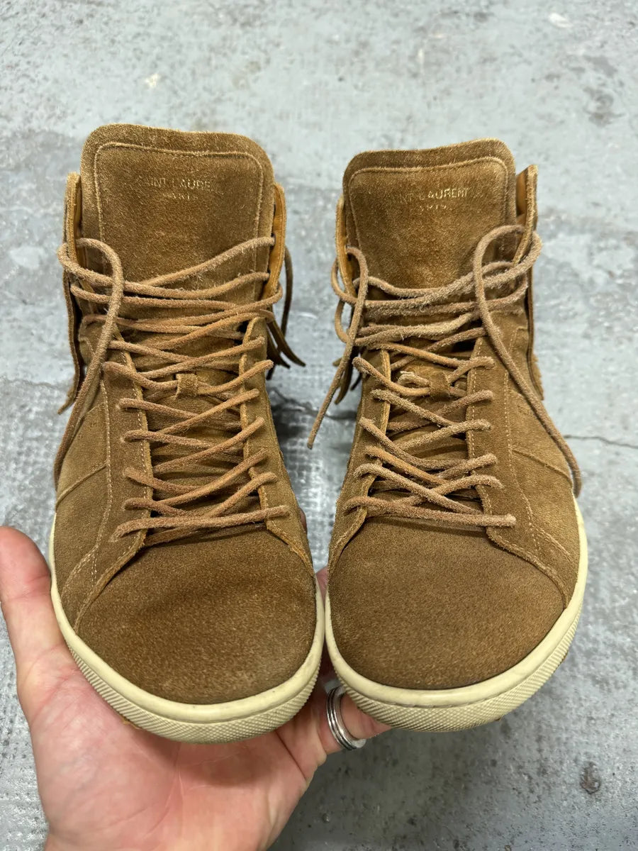 SS2013 Saint Laurent Paris Camel Suede Fringe Sneakers DkWcYJM 6