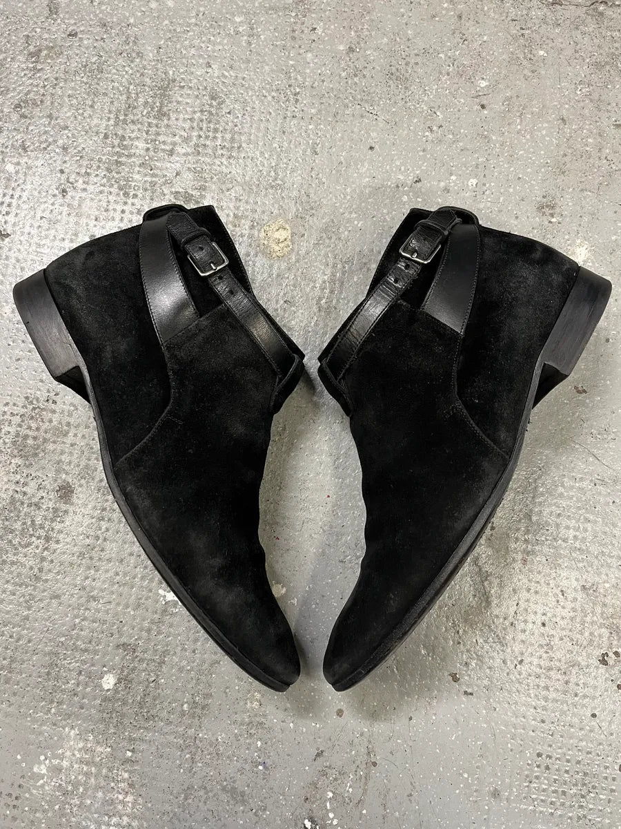 SS2013 Saint Laurent Wyatt Black Suede Jodhpur by Hedi Slimane wNbFVnC 11