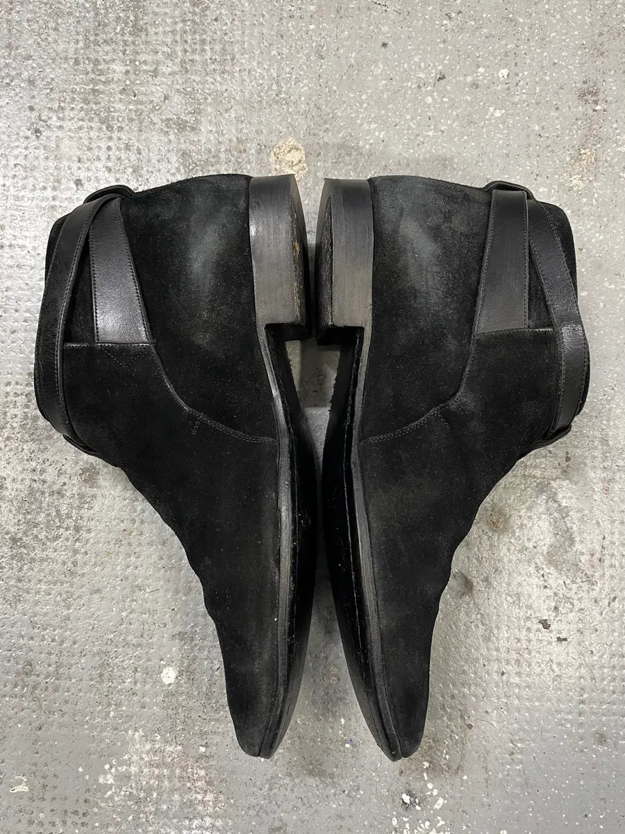 SS2013 Saint Laurent Wyatt Black Suede Jodhpur by Hedi Slimane wNbFVnC 12