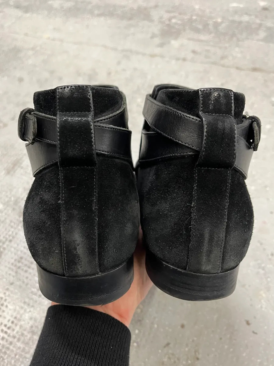 SS2013 Saint Laurent Wyatt Black Suede Jodhpur by Hedi Slimane wNbFVnC 3