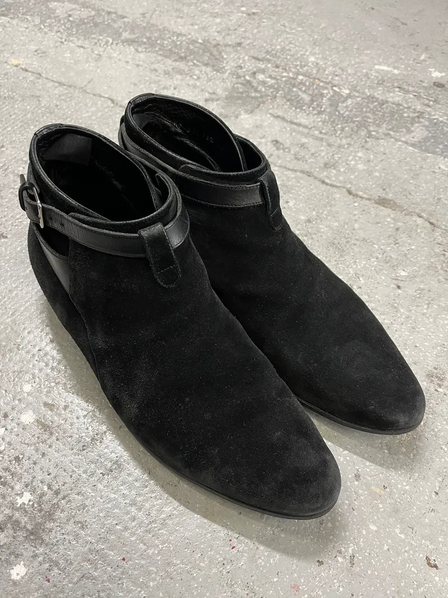 SS2013 Saint Laurent Wyatt Black Suede Jodhpur by Hedi Slimane wNbFVnC 4