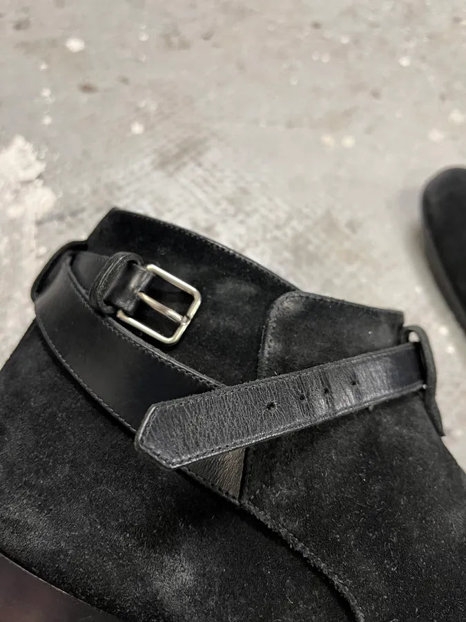 SS2013 Saint Laurent Wyatt Black Suede Jodhpur by Hedi Slimane wNbFVnC 5