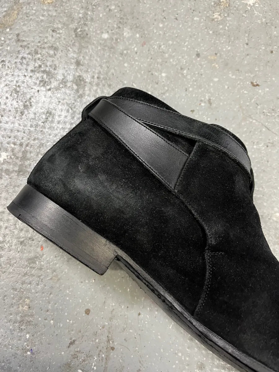 SS2013 Saint Laurent Wyatt Black Suede Jodhpur by Hedi Slimane wNbFVnC 8