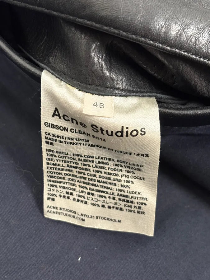 SS2014 Acne Studios Black Leather Asymmetrical Biker Jacket QxSfdGm 9
