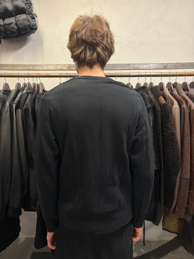 SS2014 Acne Studios Blue Nylon Black Cotton Sweater oLIbXzR 2