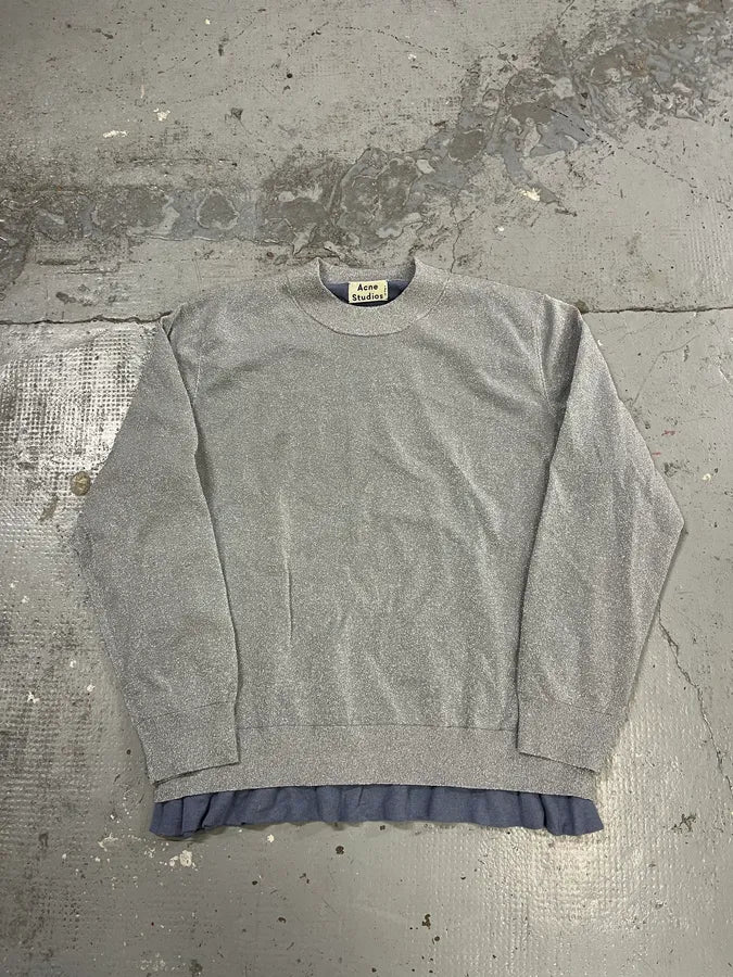 SS2014 Acne Studios Grey Layered Sweater ZFlcuuX 4