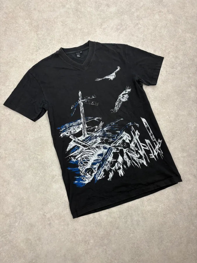 SS2014 Alexander McQueen Artwork V-Neck T-Shirt jmfIzmO 3