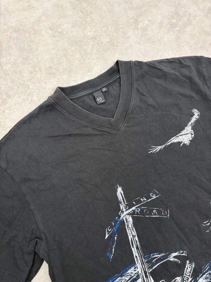 SS2014 Alexander McQueen Artwork V-Neck T-Shirt jmfIzmO 4