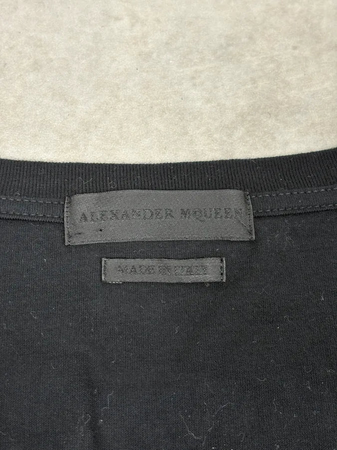 SS2014 Alexander McQueen Black Rib Bones V-Neck T-Shirt XzBSLYD 6