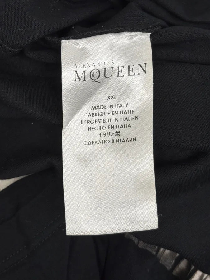 SS2014 Alexander McQueen Black Rib Bones V-Neck T-Shirt XzBSLYD 7