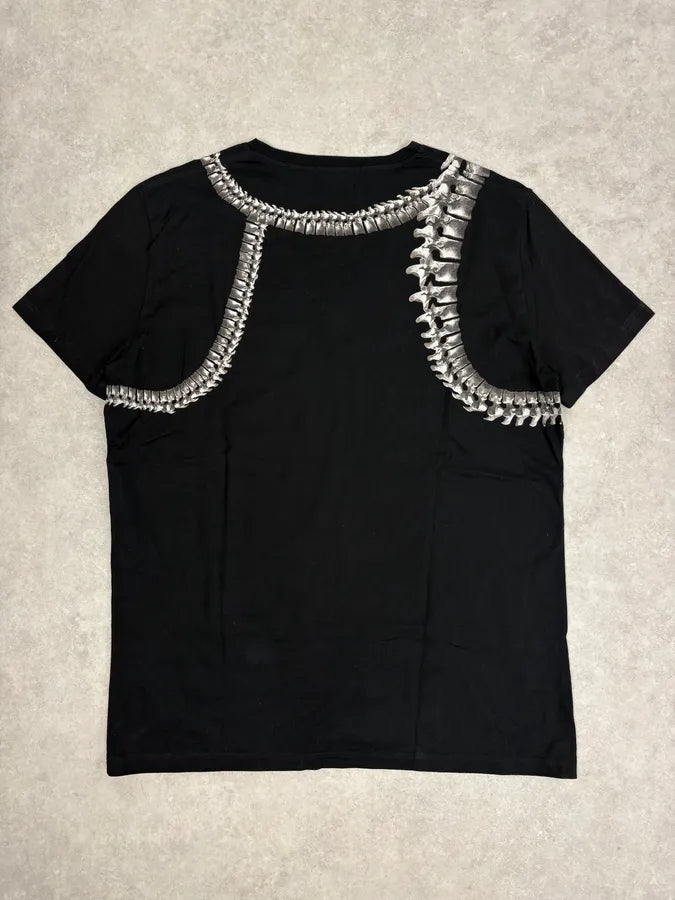 SS2014 Alexander McQueen Black Rib Bones V-Neck T-Shirt XzBSLYD 1