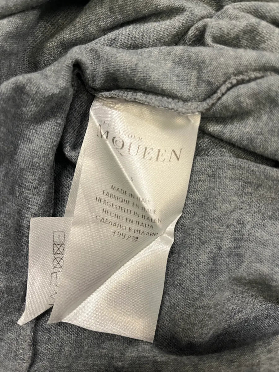 SS2014 Alexander McQueen Feathers V Neck Grey T-Shirt VxZdEXy 6