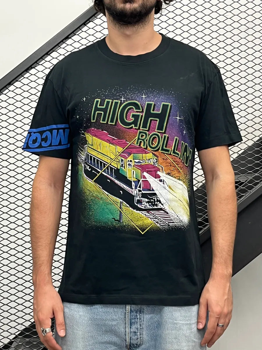SS2014 Alexander McQueen High Rollin Black T-Shirt JPgOjFk 1