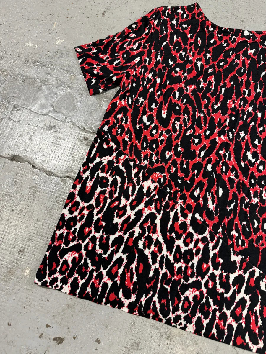 SS2014 Alexander Mcqueen Red Leopard Print T-Shirt TYvsqHx 1
