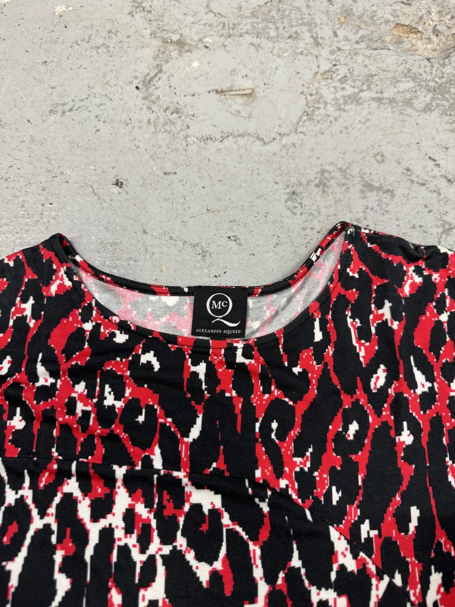 SS2014 Alexander Mcqueen Red Leopard Print T-Shirt TYvsqHx 7