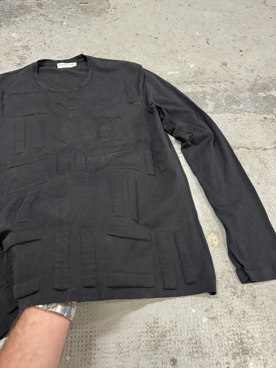 SS2014 Balenciaga Architecture Black Longsleeves ZnRMUTI 8