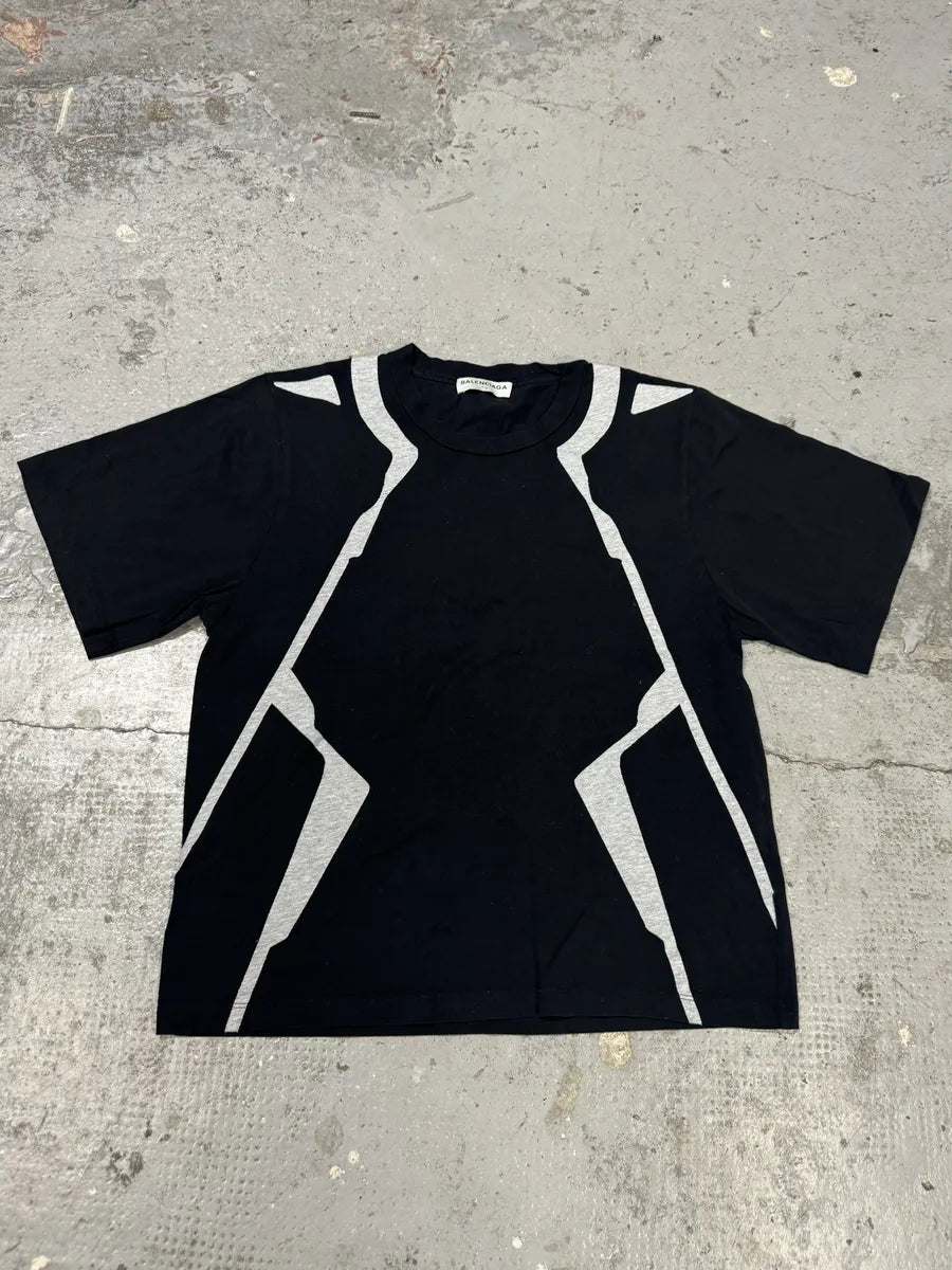 SS2014 Balenciaga Black & Grey Contemporary T-Shirt ICHfppL 0