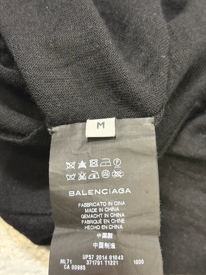SS2014 Balenciaga Black Minimalist Wool Vneck Sweater dEEnDYU 8