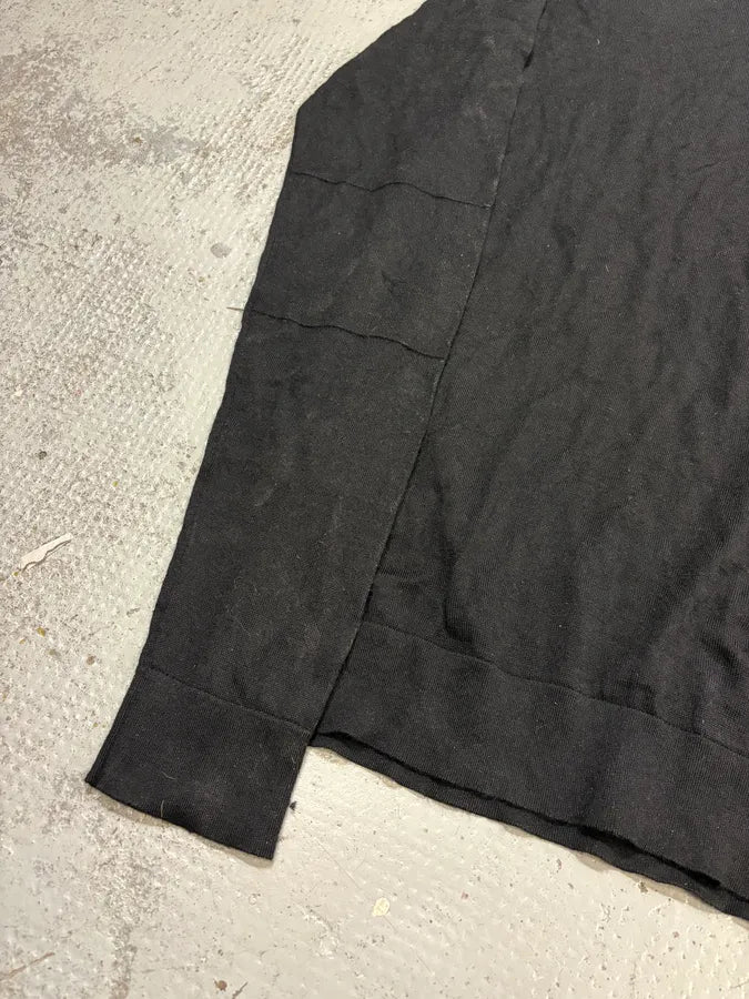 SS2014 Balenciaga Black Minimalist Wool Vneck Sweater dEEnDYU 6