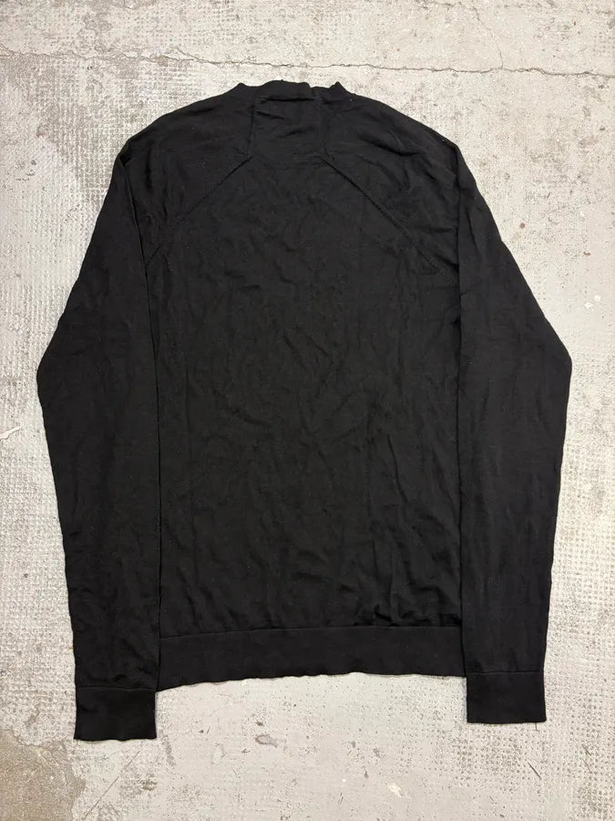 SS2014 Balenciaga Black Minimalist Wool Vneck Sweater dEEnDYU 5