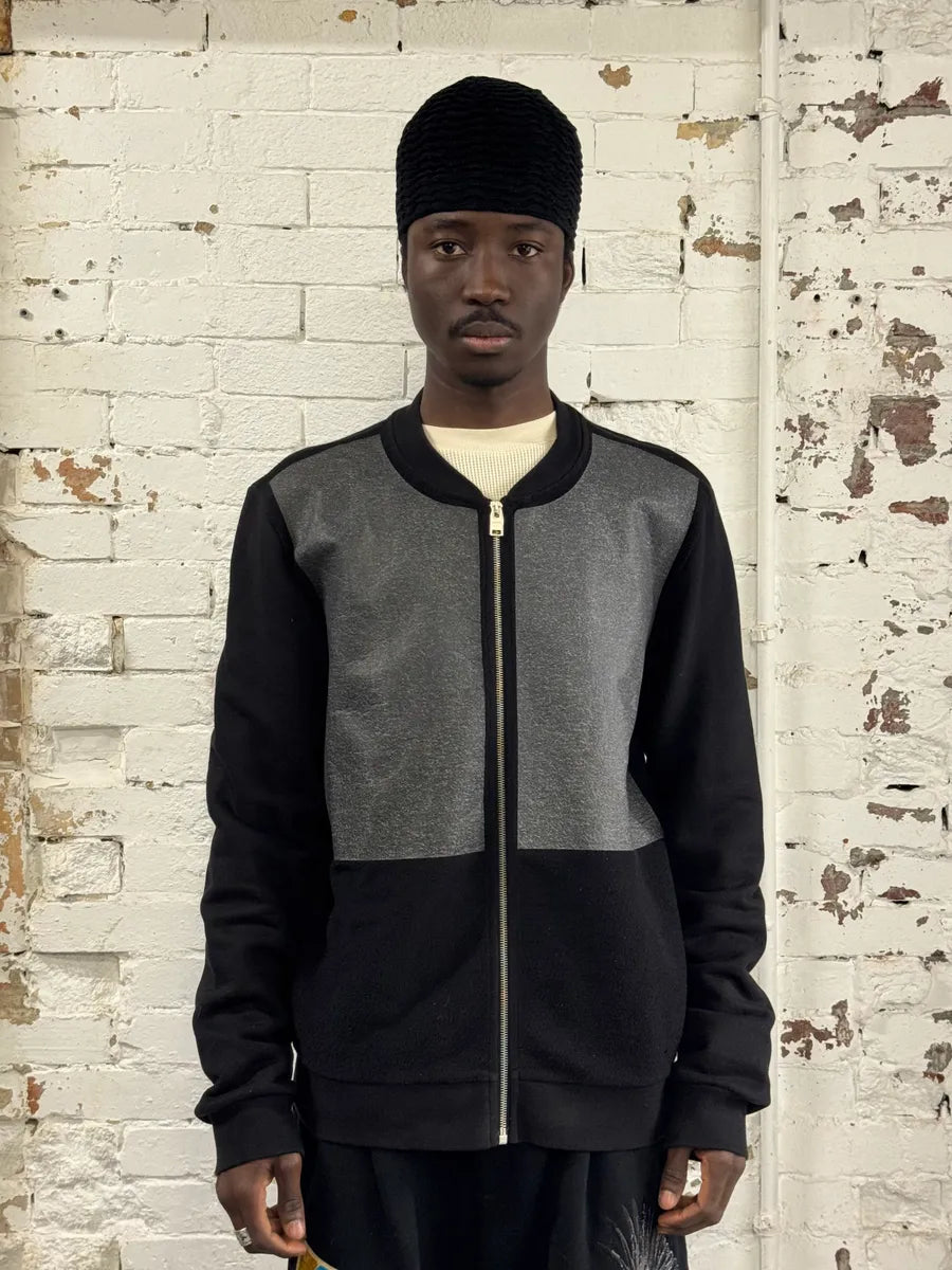 SS2014 Balenciaga Grey & Black Zip-up Sweater rlXbUna 1