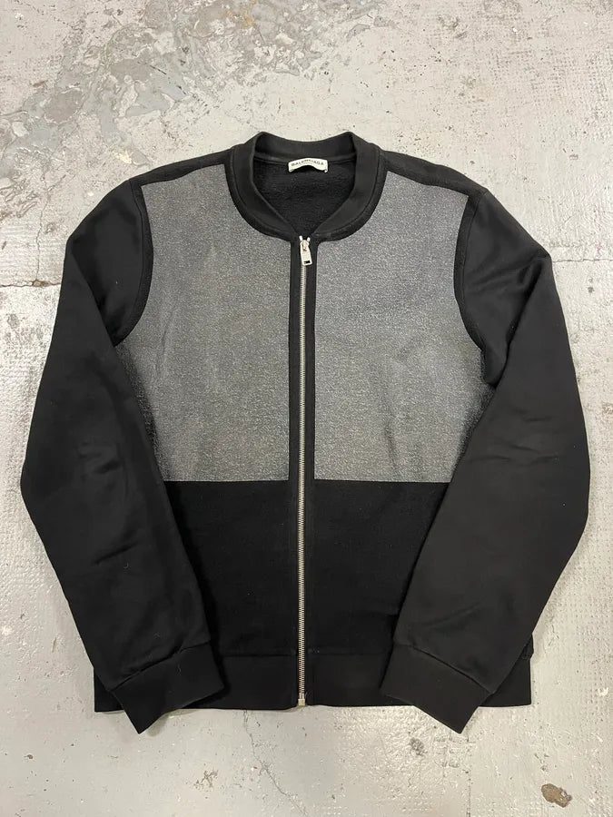 SS2014 Balenciaga Grey & Black Zip-up Sweater rlXbUna 3