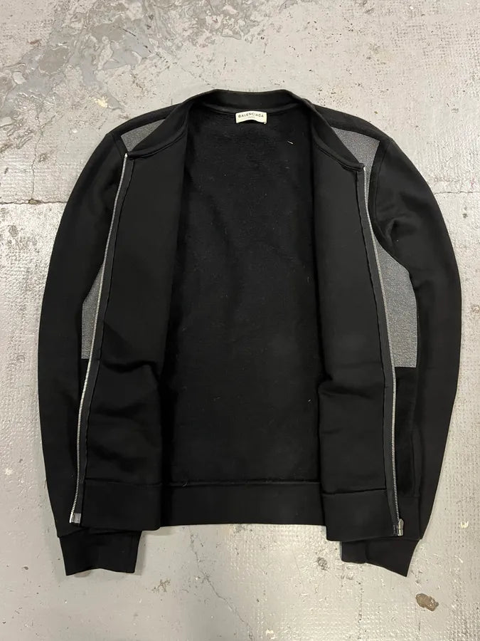 SS2014 Balenciaga Grey & Black Zip-up Sweater rlXbUna 6