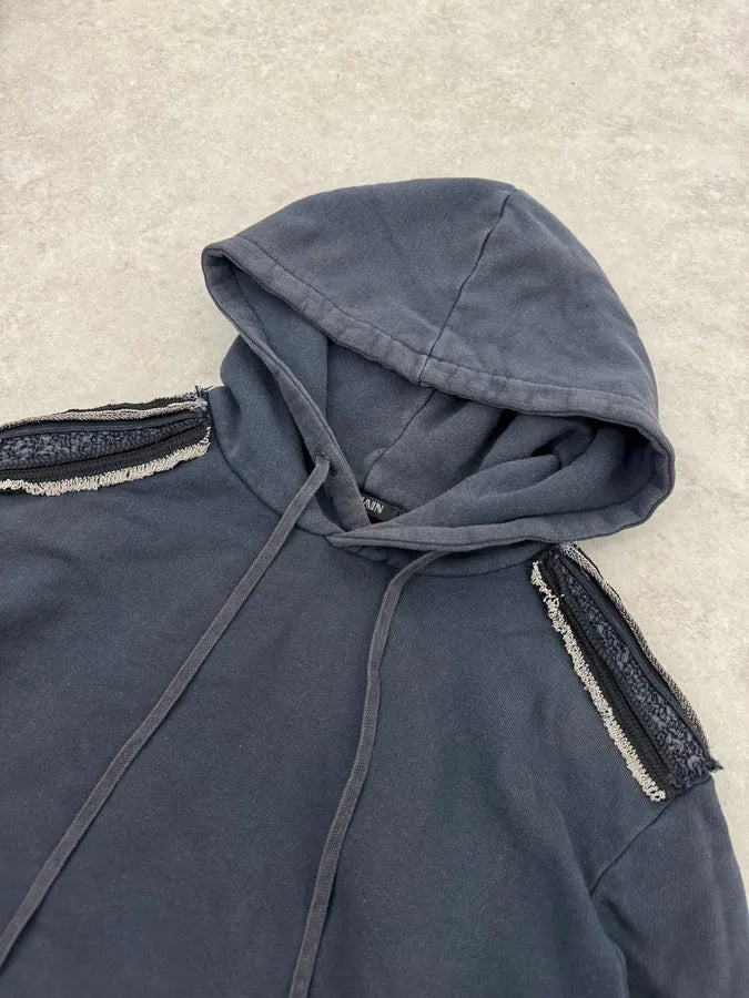 SS2014 Balmain Black Detailed Minimalist Hoodie RZVUfEp 4