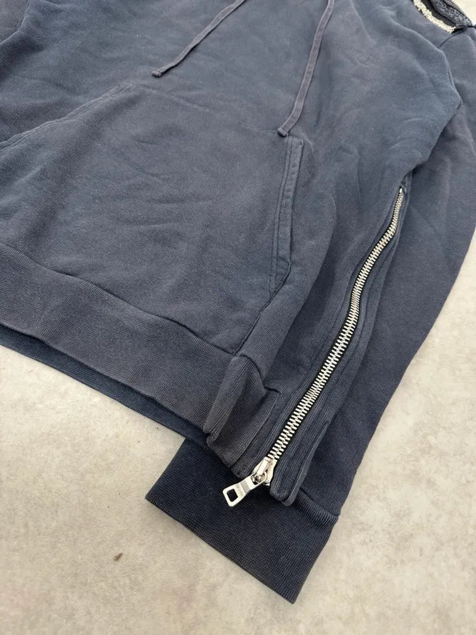 SS2014 Balmain Black Detailed Minimalist Hoodie RZVUfEp 5