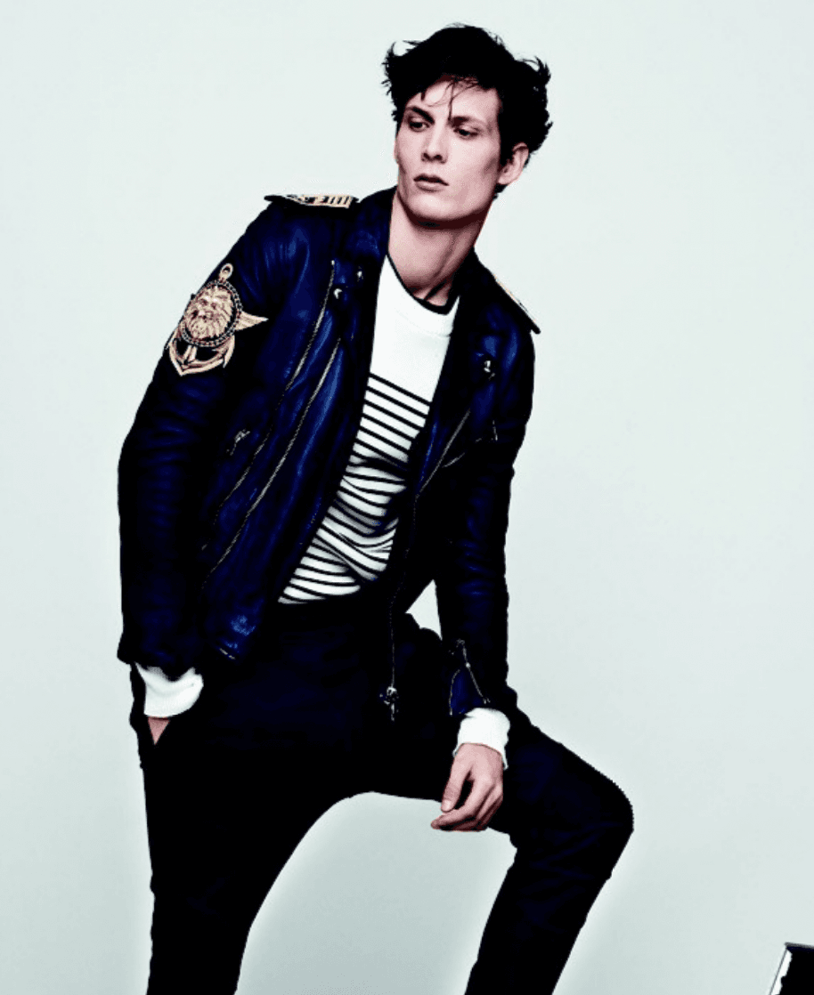 SS2014 Balmain Faded Embroidered Officer Perfecto Leather Jacket JjyzyCr 1