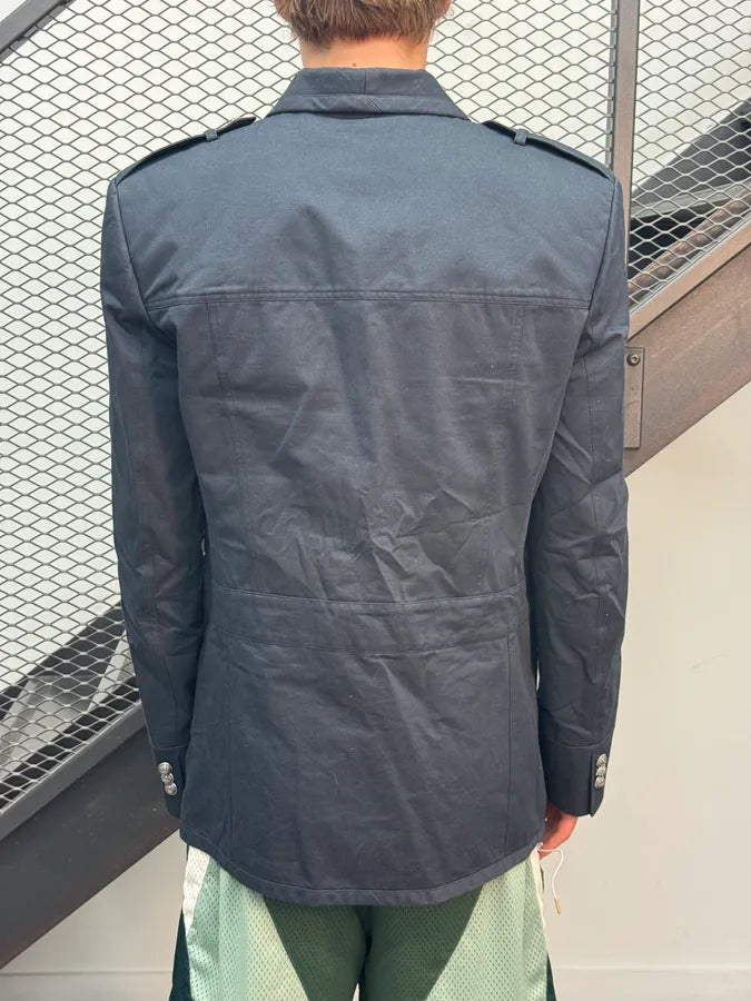 SS2014 Balmain Navy Multi-Pocket Military Blazer Jacket FhAZMxu 3