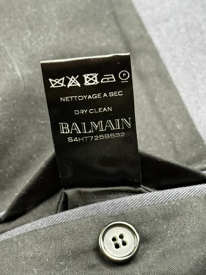 SS2014 Balmain Navy Multi-Pocket Military Blazer Jacket FhAZMxu 11